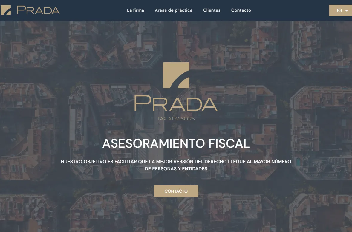 Diseño y desarrollo web de Prada Tax Advisors, asesoría fiscal, por bebondi