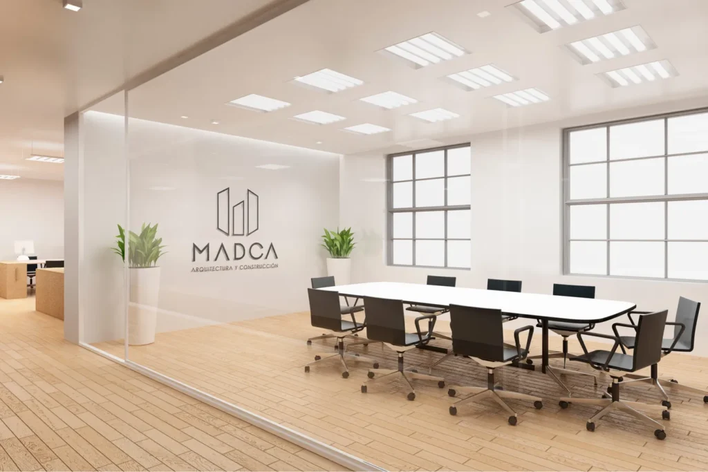 Identidad de marca de Madca aplicada en su oficina, por bebondi
