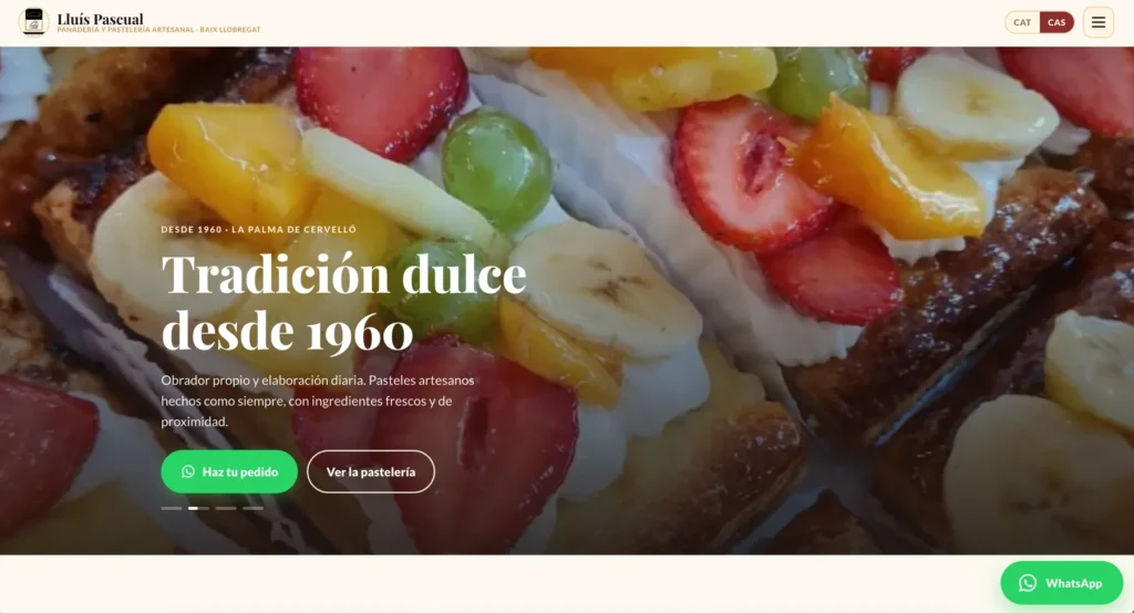 Web de la Pastisseria Lluis Pascual en navegador por bebondi