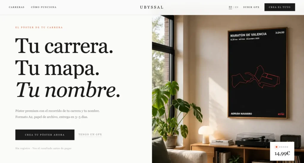 Home de la tienda online Ubyssal diseñada por bebondi