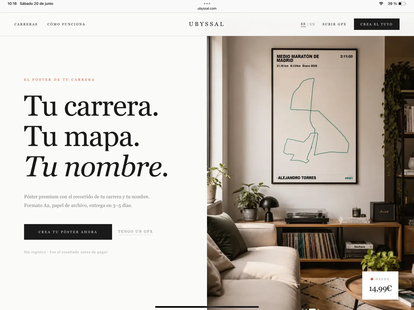 Ubyssal en tablet, diseño responsive por bebondi